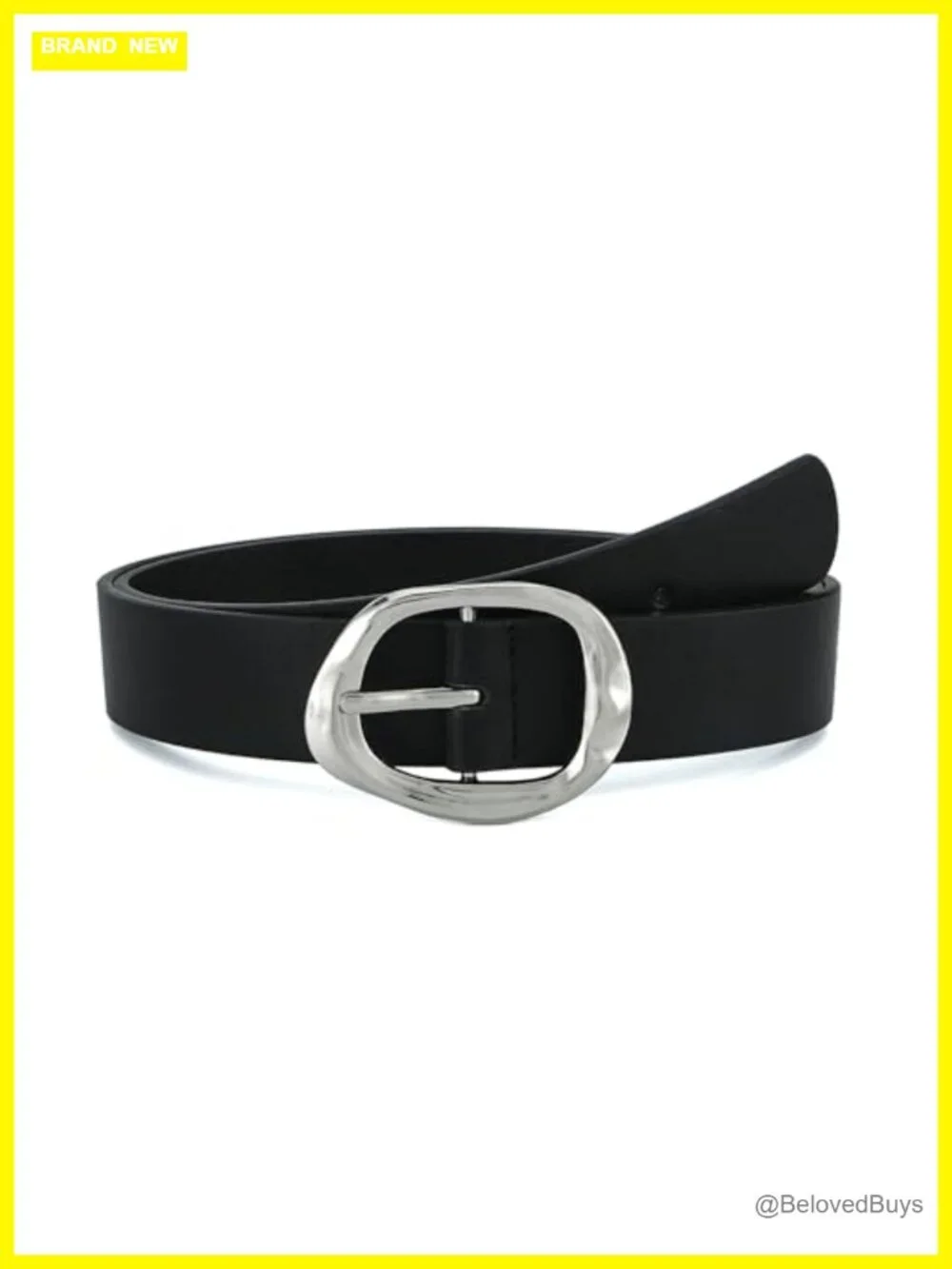 Faux Leather Women's Belt with Liquid Shape Pin Buckle for Jeans Dresses